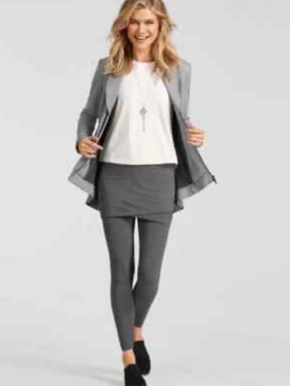 Cabi Gray Skirted Leggings